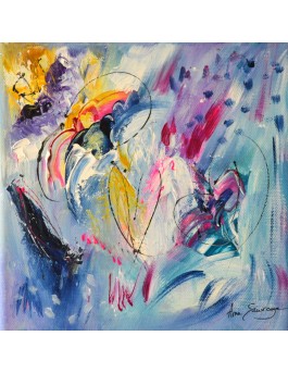 Peinture abstraite colorée arc en ciel