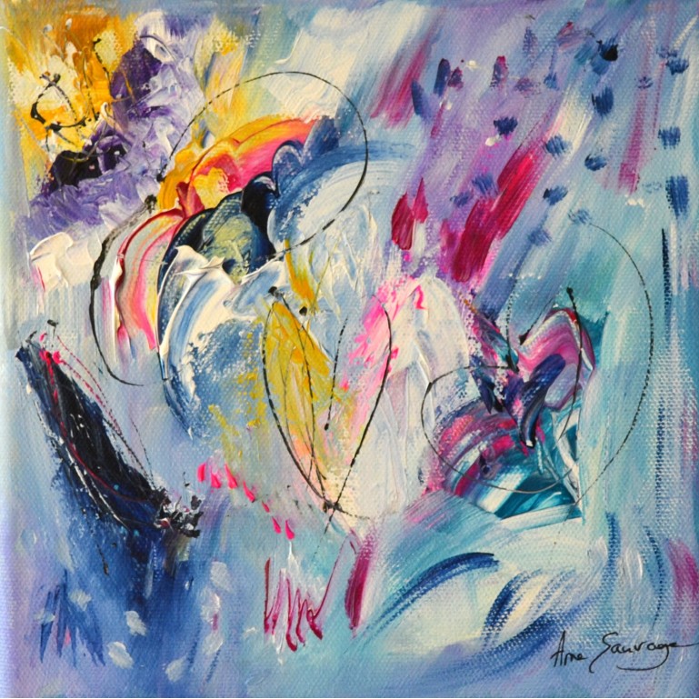 Peinture abstraite colorée arc en ciel