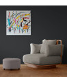 grand tableau abstrait multicolore