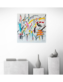 grande peinture abstraite multicolore