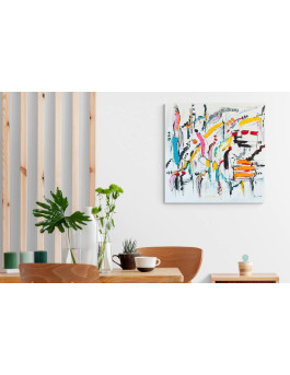 grand tableau abstrait coloré