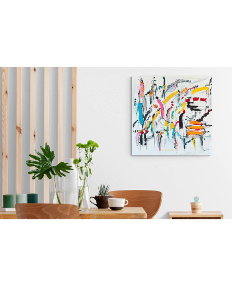 grand tableau abstrait coloré