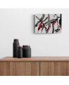 tableau abstrait minimaliste noir blanc rouge