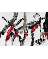 tableau abstrait noir blanc rouge