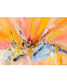 tableau abstrait orange jaune coloré