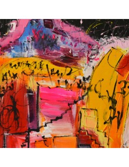 Peinture contemporaine colorée