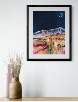 peinture sur papier paysage nuit