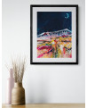 peinture sur papier paysage nuit