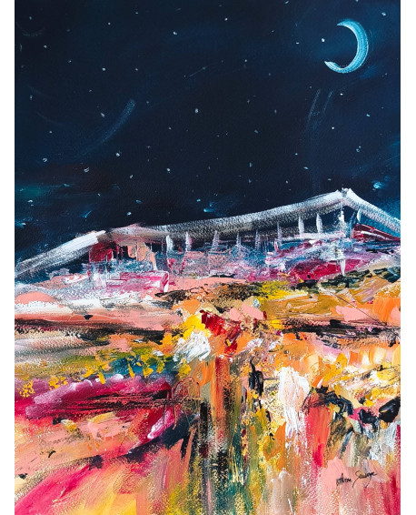 peinture abstraite paysage nuit