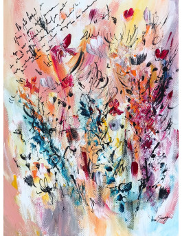 peinture abstraite fleurs