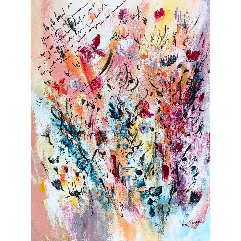 peinture abstraite fleurs