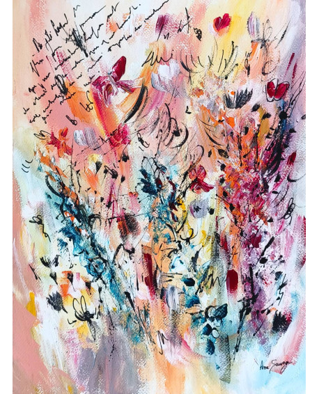 peinture abstraite fleurs