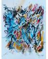 peinture abstraite fleurs sur papier