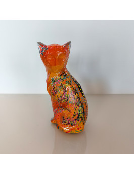 sculpture chat pop art orange