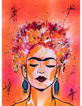 Tableau pop art coloré de Frida Kahlo