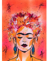 Tableau pop art coloré de Frida Kahlo