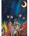 petit tableau abstrait fleurs