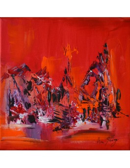peinture moderne rouge