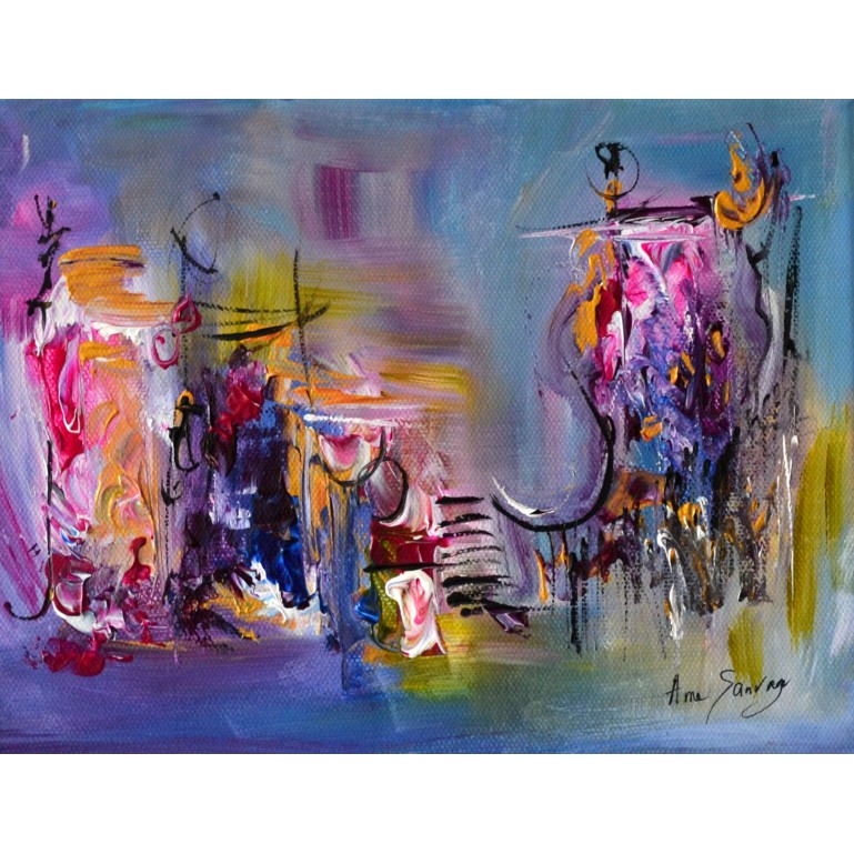 peinture contemporaine abstraite colorée