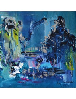 tableau contemporain bleu