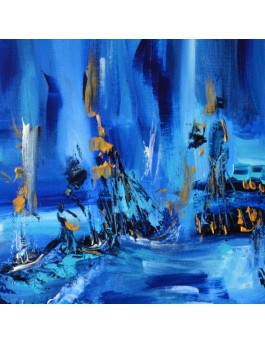 tableau abstrait bleu