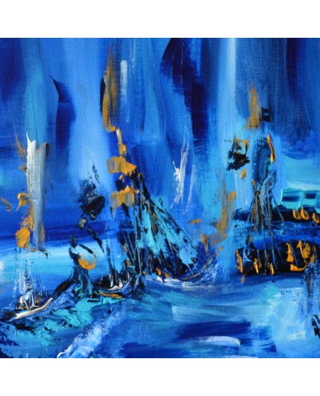 tableau abstrait bleu