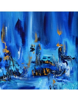 tableau abstrait bleu