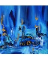tableau abstrait bleu