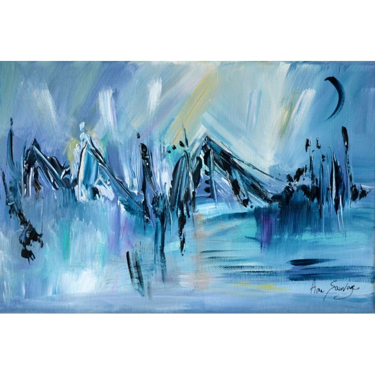 peinture abstraite bleue