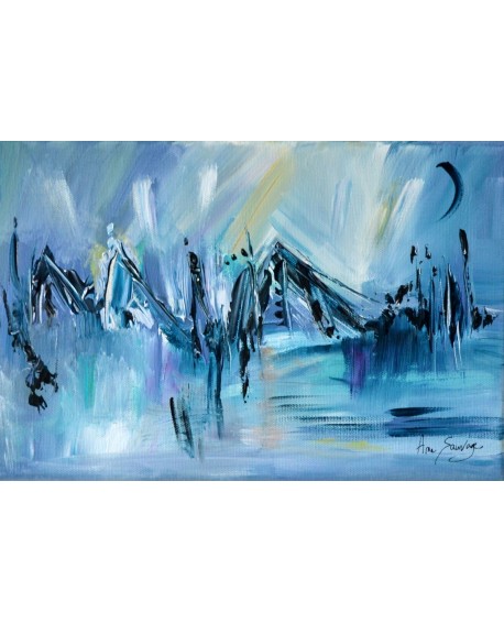 peinture abstraite bleue