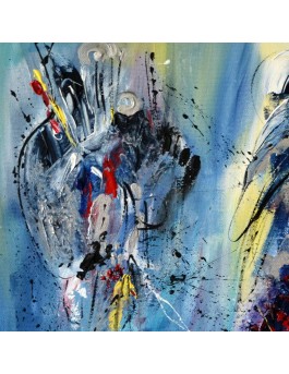 tableau contemporain abstrait bleu