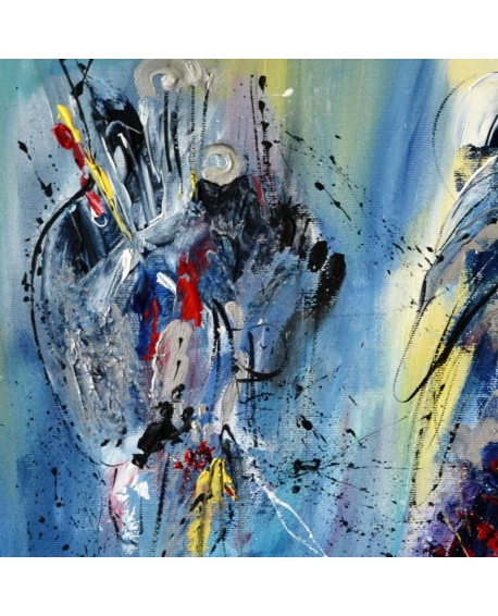 tableau contemporain abstrait bleu