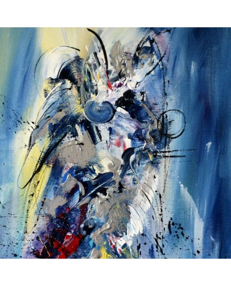 tableau contemporain abstrait bleu