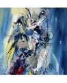 tableau contemporain abstrait bleu