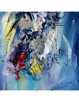tableau contemporain abstrait bleu