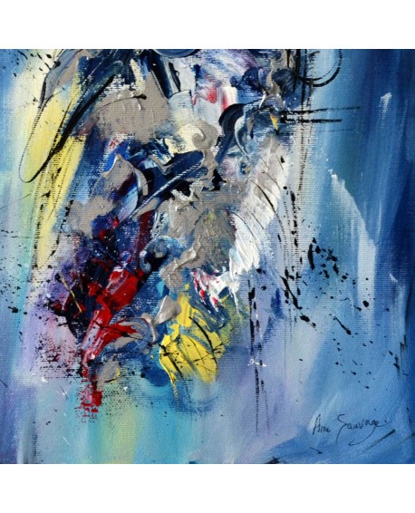 tableau contemporain abstrait bleu