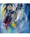 tableau contemporain abstrait bleu
