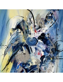 tableau contemporain abstrait bleu