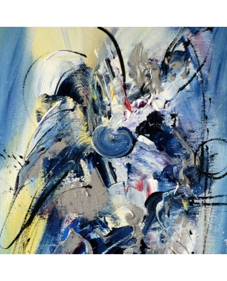 tableau contemporain abstrait bleu