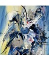 tableau contemporain abstrait bleu