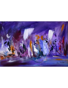 tableau abstrait violet