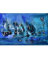 peinture abstraite bleu moderne