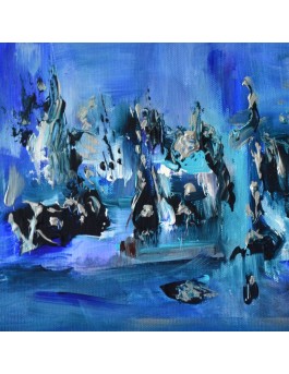 peinture abstraite moderne bleu