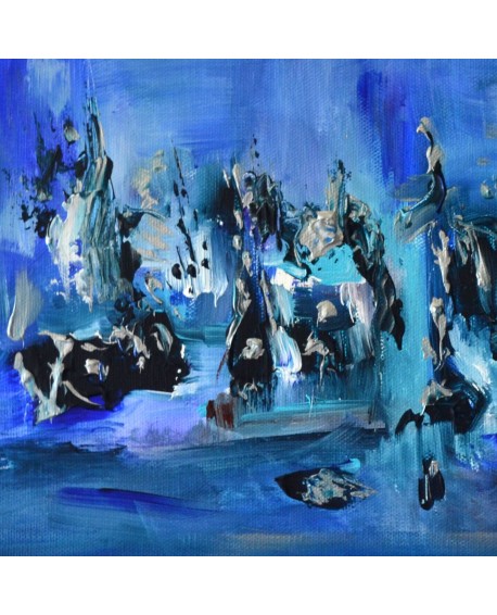 peinture abstraite moderne bleu