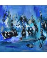 peinture abstraite moderne bleu