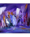 tableau abstrait moderne violet