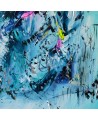 tableau abstrait vertical bleu