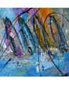 4 voiliers en mer - peinture marine moderne