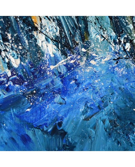 Course de voiliers - Peinture abstraite au couteau