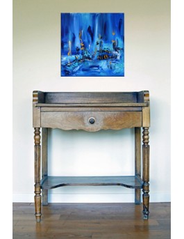 peinture abstraite bleue